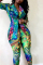 MalachiteGreen Fashion Casual Print Long-Sleeved Two-Piece Suit