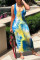 Red Sexy Fashion Printed Sleeveless Dress
