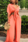 OrangeRed Casual Deep V Neck Loose Two-piece Pants Set