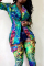 Green Fashion Trendy Casual Multicolor Print Two Pieces
