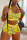 Yellow Sexy Fashion Print Sleeveless Top Shorts Set