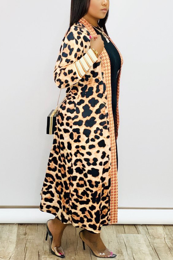 leopard print cape coat