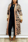 Leopard print Fashion Casual Extended Print Cape Coat