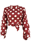 White Trendy Dots Printed Blouses
