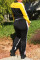 Yellow Fashion Casual Patchwork Patchwork Zipper Collar Long Sleeve Regular Sleeve Regular Two Pieces