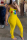 Yellow Sexy Lips Print Sling Slim Jumpsuit