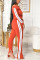 rose red Casual Solid Bateau Neck Long Sleeve Regular Sleeve Regular Two Pieces