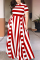 Red Fashion Sexy Striped Plus Size Dress