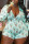 Light Green Sexy Fashion Printed Long Sleeve Plus Size Romper