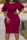 Wine Red Fashion Slim Large Size Step Skirt Dress