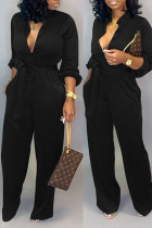 Black Fashion Sexy Print Tooling Jumpsuit
