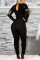Black Sexy Patchwork One-piece Jumpsuit