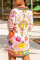 Multicolor Fashion Print Long Sleeve Shirt Dress
