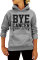 Grey hooded Solid Letter Cotton Long Sleeve  Sweats & Hoodies