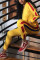 Yellow Fashion Casual Striped Patchwork Patchwork Zipper Collar Long Sleeve Two Pieces