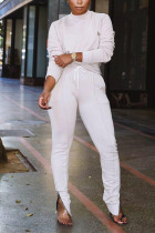 White Fashion Casual Sports Feet Zipper Suit