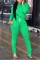 Green Fashion Casual Sports Feet Zipper Suit