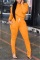 Orange Fashion Casual Sports Feet Zipper Suit