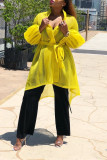 Yellow cardigan perspective Solid Long Sleeve Sweats & Hoodies