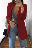 Red Casual Long Sleeves Suit Jacket