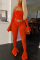 Orange Fashion Sexy Off Shoulder Fungus Sleeve Jumpsuit