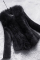 Black Fashion Slim Faux Fur Collar Solid Coat