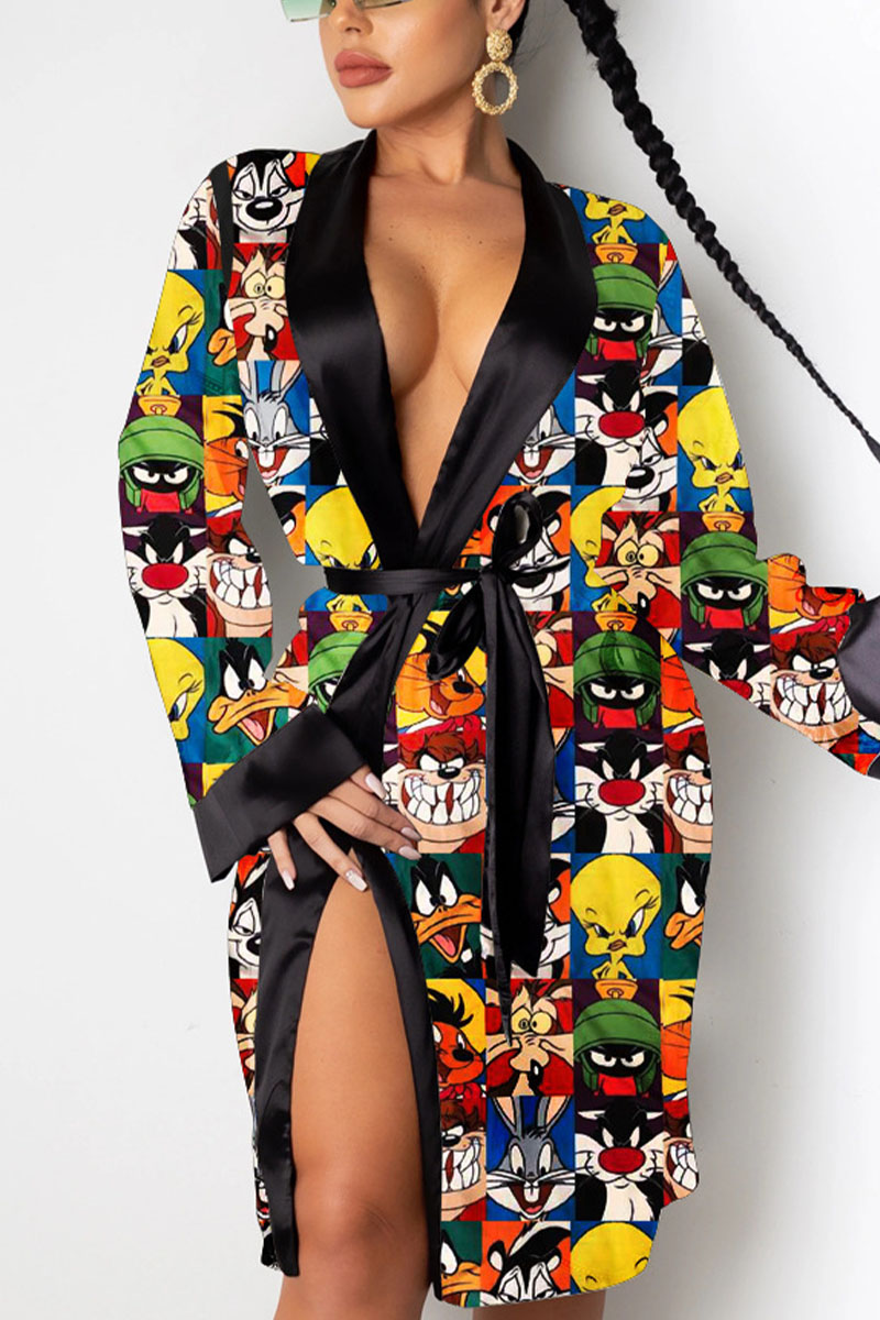 

cartoon Sexy Print Frenulum Dresses