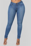 Dark Blue Fashion Slim Thin High Stretch Jeans