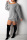 Grey Casual Long Sleeves Lace-Up Mini Dress