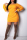 Yellow Casual Long Sleeves Lace-Up Mini Dress