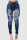Deep Blue Fashion Sexy Ripped High Waist Skinny Jeans