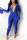 Blue Fashion Sexy Solid Patchwork V Neck Skinny Jumpsuits
