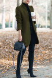 Khaki Fashion Casual Long Sleeve Regular Sleeve Solid Coats