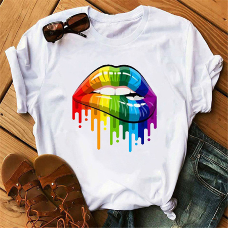 Colorful Fashion Casual Printed Short-sleeved T-shirt Top