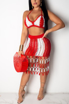 Red Fashion Sexy Beach Skirt Two-piece Set