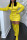 Yellow Sexy Round Collar Zipper Two Piece Suit