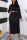 Black British Style Solid O Neck Long Sleeve Two Pieces