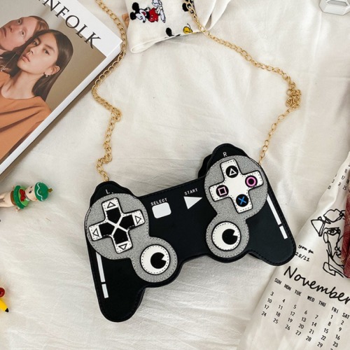 Black Fashion Casual Game Console Crossbody Bag