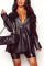 Black Fashion Casual Solid Basic Turndown Collar Outerwear