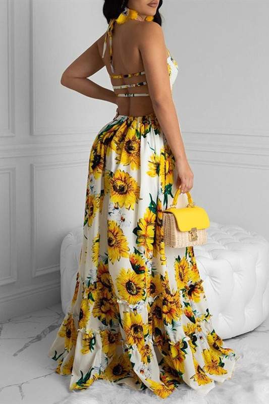 sexy sunflower dress