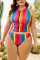 Rainbow Sexy Fashion Print Swimsuit Set