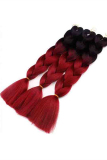 Wine Red Black Fashion Solid Hign-temperature Resistance Wigs Plait