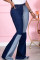 Deep Blue Fashion Casual Patchwork Patchwork Plus Size Jeans