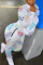 White Sportswear Letter Print Zipper Collar Long Sleeve Two Pieces