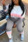 Grey Fashion Gradual Change O Neck Long Sleeve Two Pieces
