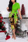 Green Trendy Printed Short Sleeves Dress