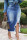 Medium Blue Fashion Casual Solid Ripped Plus Size Skirt