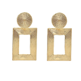 Gold Fashion Personality Stitching Square Earrings