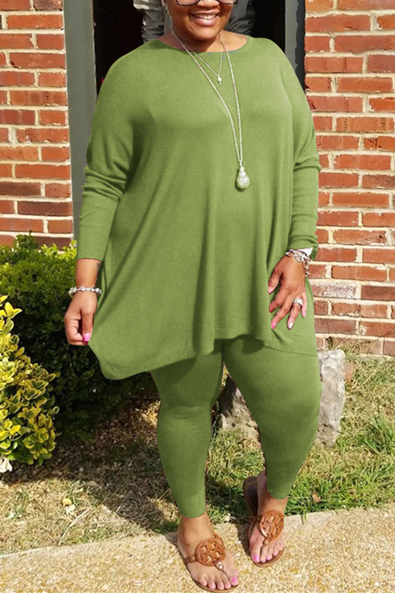 plus size green pants