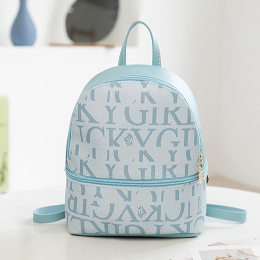 

Blue Fashion Casual Letter Print Backpack